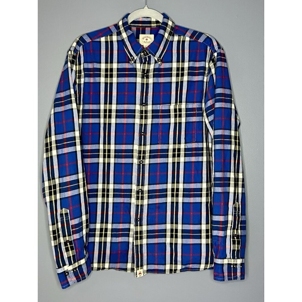 BROOKS BROTHERS "Red Fleece" Plaid Flannel Mens L Soft Thin Preppy Old Money EUC